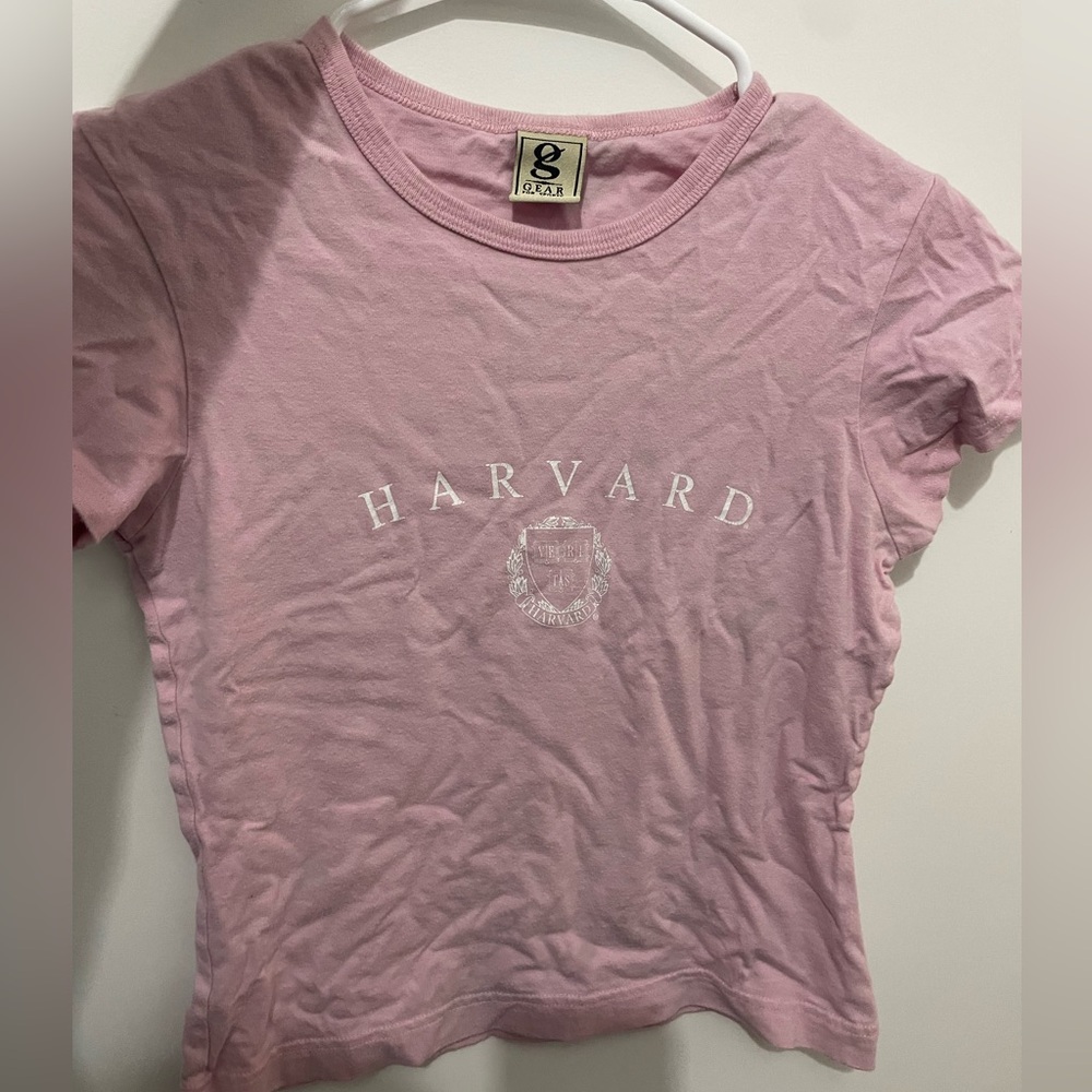 Vintage baby pink Harvard baby tee